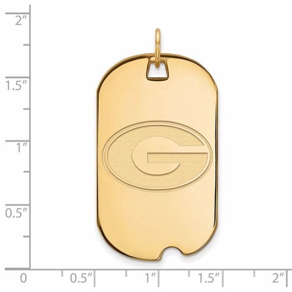 10k Yellow Gold U. of Georgia Large 'G' Dog Tag Pendant